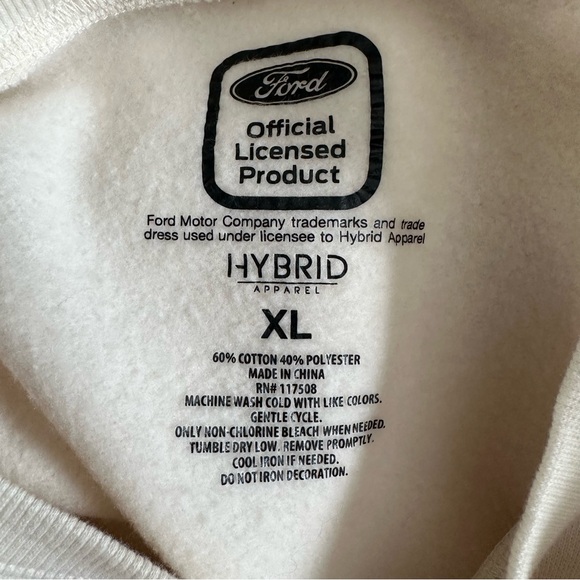 HYBRID Apparel Cream Official Licensed Blue Ford Bronco Crewneck Sweatshirt XL - Picture 8 of 8